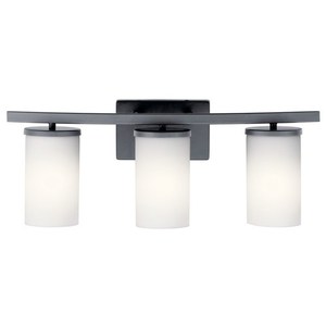 KK45497BK Crosby 3 Bulb Bathroom Lighting - Black