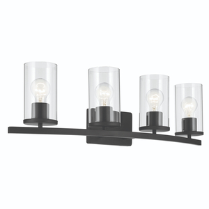 KK45498BKCLR Crosby 4 or More Bulb Bathroom Lighting - Black