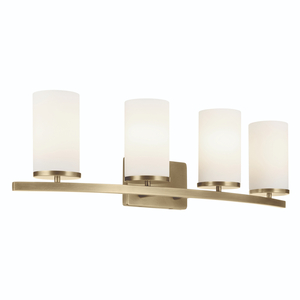 KK45498NBR Crosby 4 or More Bulb Bathroom Lighting - Natural Brass