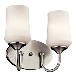 KK45569NIL18 Aubrey 2 Bulb Bathroom Lighting - Brushed Nickel