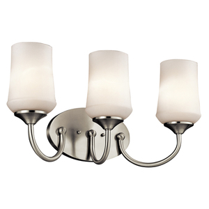 KK45570NI Aubrey 3 Bulb Bathroom Lighting - Brushed Nickel