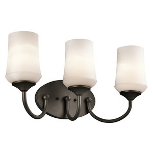 KK45570OZ Aubrey 3 Bulb Bathroom Lighting - Olde Bronze