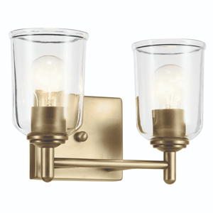 KK45573NBRCLR Shailene 2 Bulb Bathroom Lighting - Natural Brass