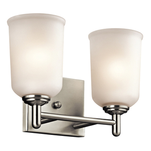 KK45573NI Shailene 2 Bulb Bathroom Lighting - Brushed Nickel