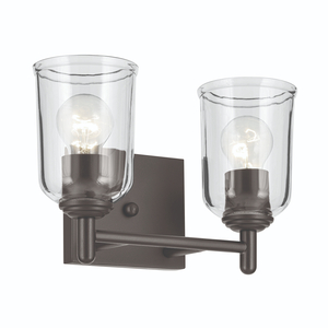 KK45573OZCLR Shailene 2 Bulb Bathroom Lighting - Olde Bronze