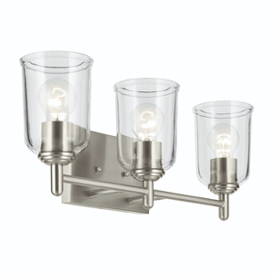 KK45574NICLR Shailene 3 Bulb Bathroom Lighting - Brushed Nickel