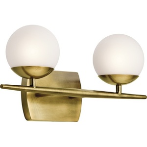 KK45581NBR Jasper 2 Bulb Bathroom Lighting - Natural Brass