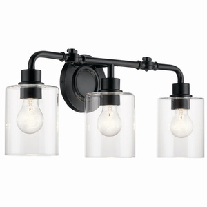 KK45666BK Gunnison 3 Bulb Bathroom Lighting - Black