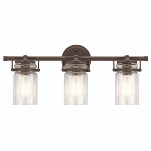 KK45689OZ Brinley 3 Bulb Bathroom Lighting - Olde Bronze