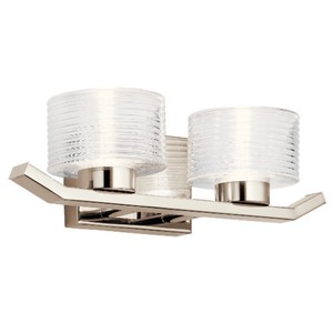 KK45722PNLED Lasus 2 Bulb Bathroom Lighting - Polished Nickel