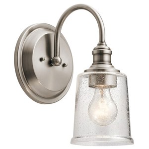 KIC45745CLP Waverly 1 Bulb Wall Sconce - Classic Pewter