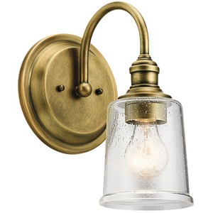 KK45745NBR Waverly 1 Bulb Wall Sconce - Natural Brass