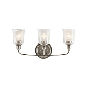 KK45747CLP Waverly 3 Bulb Bathroom Lighting - Classic Pewter