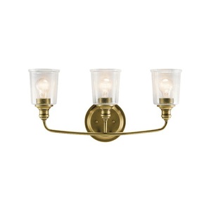 KK45747NBR Waverly 3 Bulb Bathroom Lighting - Natural Brass