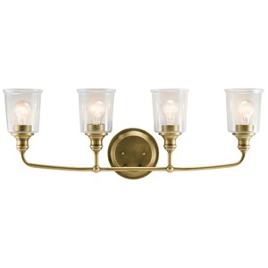 KK45748NBR Waverly 4 or More Bulb Bathroom Lighting - Natural Brass