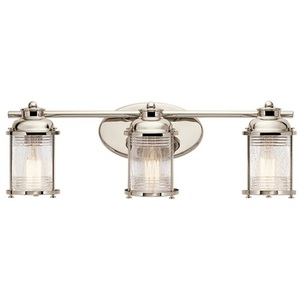 KK45772PN Ashland Bay 3 Bulb Bathroom Lighting - Polished Nickel