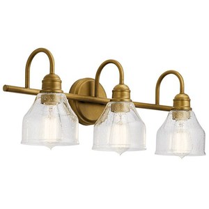 KK45973NBR Avery 3 Bulb Bathroom Lighting - Natural Brass