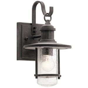 KK49191WZC Riverwood Entrance Outdoor Wall Light - Weathered Zinc