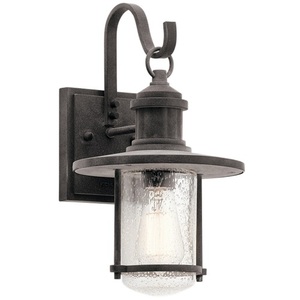 KK49192WZC Riverwood Entrance Outdoor Wall Light - Weathered Zinc