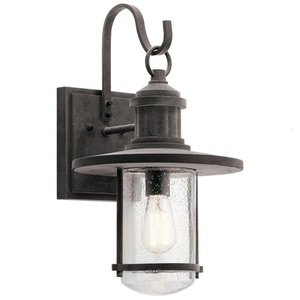 KK49194WZC Riverwood Entrance Outdoor Wall Light - Weathered Zinc