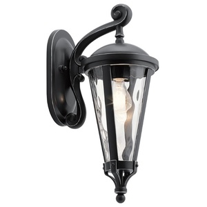 KK49233BSL Cresleigh Entrance Outdoor Wall Light - Black with Silver Highlights