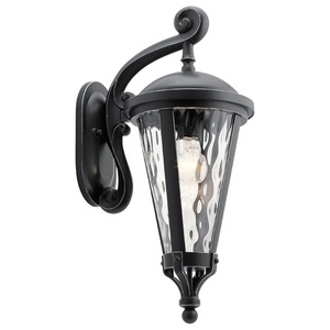 KK49234BSL Cresleigh Entrance Outdoor Wall Light - Black with Silver Highlights