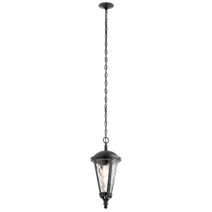 KK49236BSL Cresleigh Hanging Hanging Lantern - Black with Silver Highlights