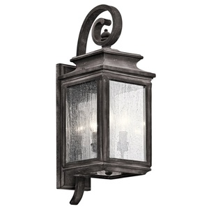 KK49502WZC Wiscombe Park Entrance Outdoor Wall Light - Weathered Zinc