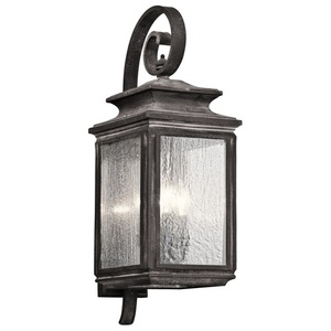 KK49503WZC Wiscombe Park Entrance Outdoor Wall Light - Weathered Zinc