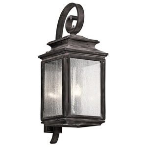 KK49504WZC Wiscombe Park Entrance Outdoor Wall Light - Weathered Zinc