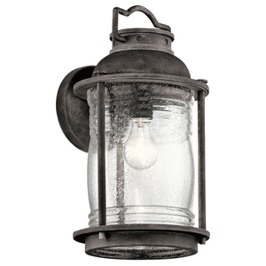 KK49571WZC Ashland Bay Entrance Outdoor Wall Light - Weathered Zinc