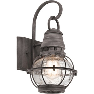 KK49627WZC Bridge Point Entrance Outdoor Wall Light - Weathered Zinc