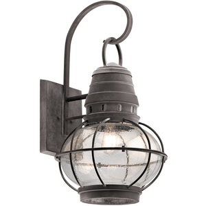 KK49630WZC Bridge Point Entrance Outdoor Wall Light - Weathered Zinc