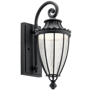 KK49751BKTLED Wakefield Entrance Outdoor Wall Light - Textured Black