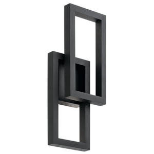 KK49802BKTLED Rettangolo Entrance Outdoor Wall Light - Textured Black