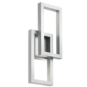 KK49802PLLED Rettangolo Entrance Outdoor Wall Light - Platinum