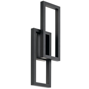 KK49803BKTLED Rettangolo Entrance Outdoor Wall Light - Textured Black