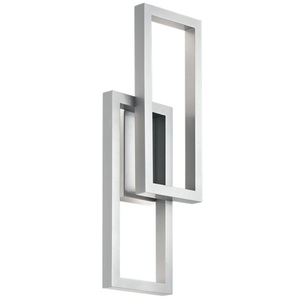 KK49803PLLED Rettangolo Entrance Outdoor Wall Light - Platinum