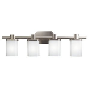 KK5054NI Beveled Box 4 or More Bulb Bathroom Lighting - Brushed Nickel