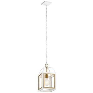 KK52030WHNBR Vath Mini-Pendant Pendant Light - White / Natural Brass