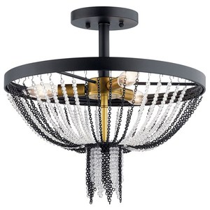 KK52049BKT Alexia Semi Flush Mount Ceiling Light - Textured Black