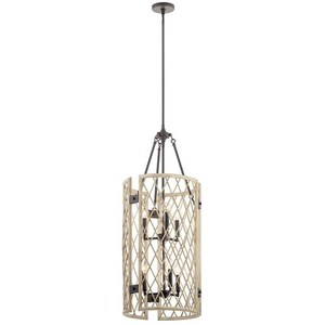 KK52079WWW Oana Drum Pendant Pendant Light - White Washed Wood