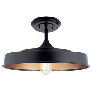 KK52098BK Elias Semi Flush Mount Ceiling Light - Black