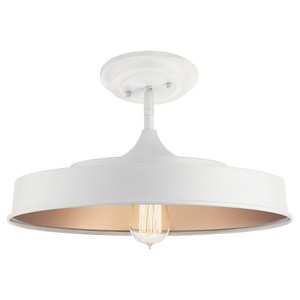 KK52098WH Elias Semi Flush Mount Ceiling Light - White