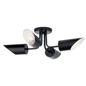 KK52164BK Trentino Semi Flush Mount Ceiling Light - Black