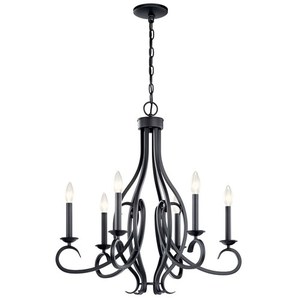 KK52240BK Ania Mid Sized Chandelier Chandelier - Black