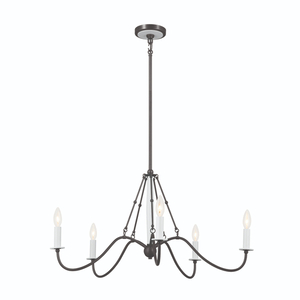 KK52455AVI Freesia Mid Sized Chandelier Chandelier - Anvil Iron