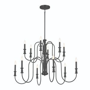 KK52472BK Karthe Large Foyer Chandelier Chandelier - Black