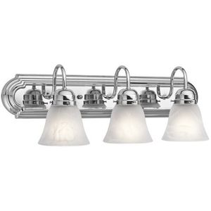 KK5337CH Utilitarian 3 Bulb Bathroom Lighting - Chrome