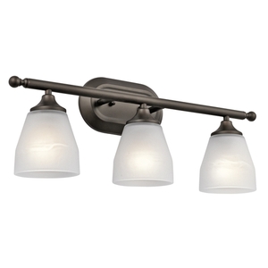 KK5448OZ Ansonia 3 Bulb Bathroom Lighting - Olde Bronze